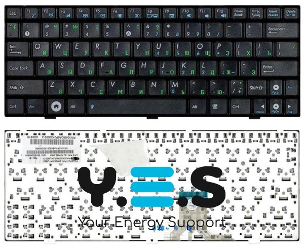 Клавіатура для ноутбука Asus EEE PC (1000H) Black, (Black Frame) RU
