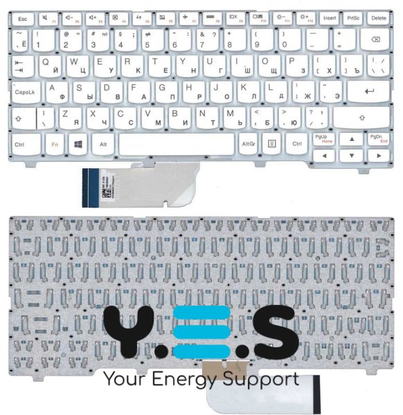 Клавіатура для ноутбука Lenovo IdeaPad (100S-11IBY) White (No Frame), RU