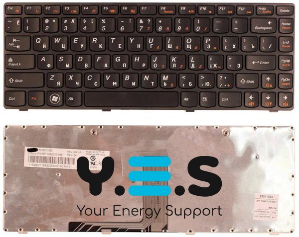 Клавіатура для ноутбука Lenovo IdeaPad (B470, V470) Black, (Black Frame), RU