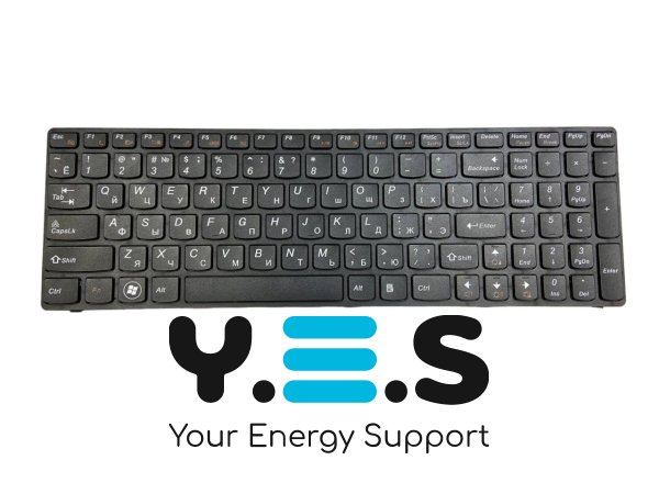 Клавіатура для ноутбука Lenovo IdeaPad (B570, V570, Z570, Z575) Black, (Black Frame), RU