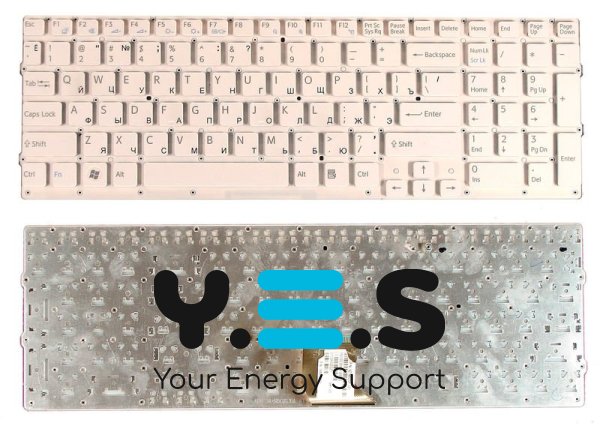 Клавіатура для ноутбука Sony Vaio (VPC-CB, VPCCB, VPCCB3S1R, VPCCB2S1R) White, (No Frame), RU