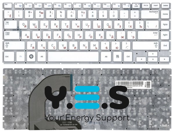 Клавіатура для ноутбука Samsung (Q470) White, (No Frame), RU