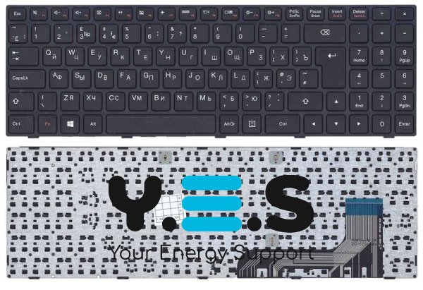 Клавіатура для ноутбука Lenovo IdeaPad (100-15) Black, (Black Frame), RU