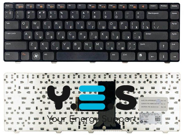 Клавіатура для ноутбука Dell Vostro 1440, 1450, 1540, 1550, 3450, 3550, V131, Inspiron 14R, 7520, N4050, N4110, M5040, M5050, N5040, N5050, XPS 15 (L501x, L502x) Black, (Black Frame) RU