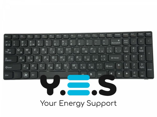 Клавіатура для ноутбука Lenovo IdeaPad (B570, V570, Z570, Z575) Black, (Black Frame), UA