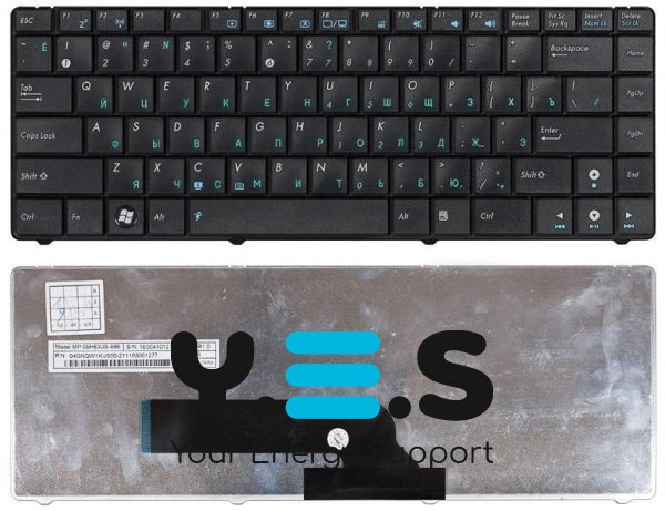 Клавіатура для ноутбука Asus (K40, K40AB, K40AC, K40AD, K40AF, K40AC) Black, RU