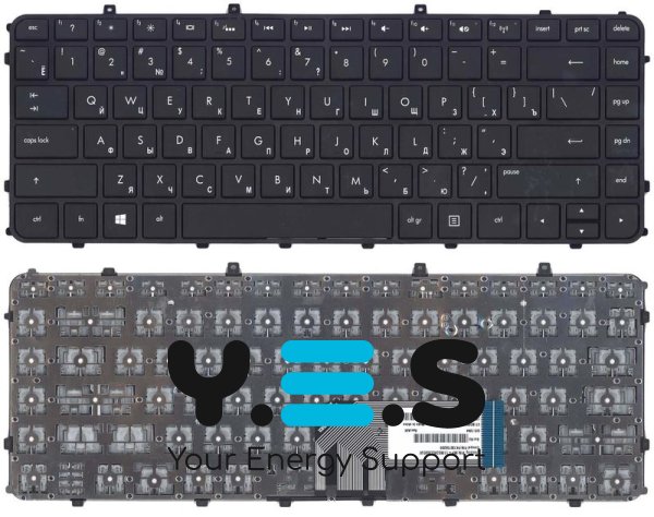 Клавіатура для ноутбука HP Envy (4-1000) Black, (Black Frame) RU