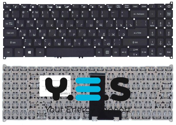 Клавіатура для ноутбука Acer Aspire A315-55, Black, (No Frame), RU