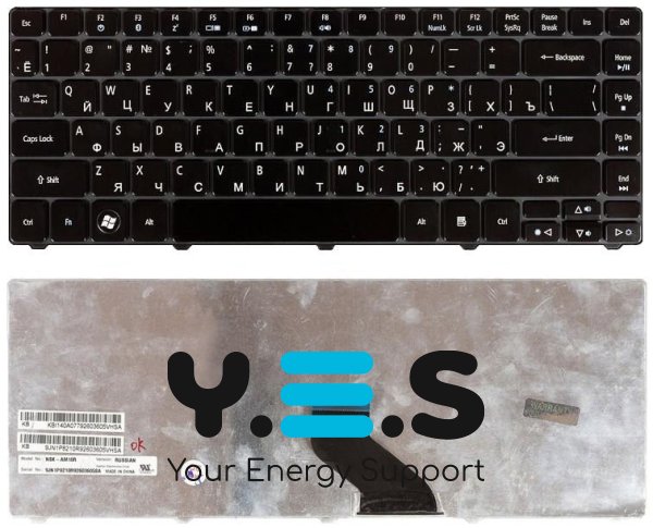 Клавіатура для ноутбука Acer Aspire (3810T) Black, Glossy, RU