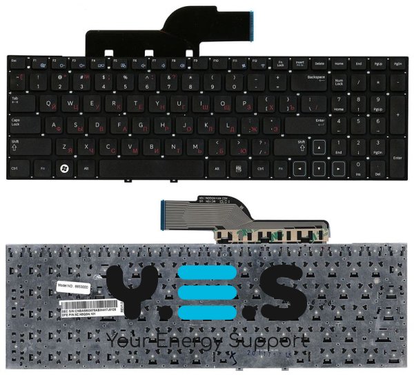 Клавіатура для ноутбука Samsung (300E5A, 300V5A, 305V5A, 305E5) Black, (No Frame), RU