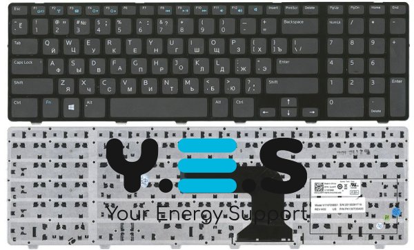 Клавіатура для ноутбука Dell Inspiron (3721, 5721, 3737, 5737) Black, (Black Frame), RU