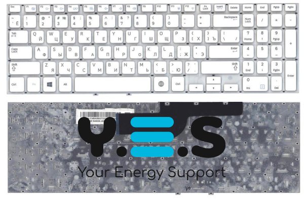 Клавіатура для ноутбука Samsung (355V5C, 350V5C, NP355V5C, NP355V5C-A01) White, (No Frame), RU
