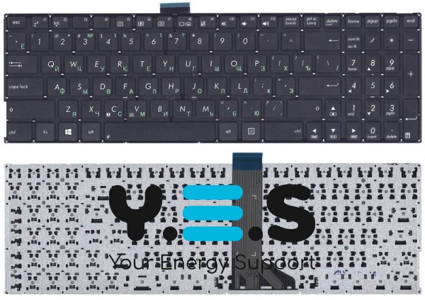 Клавіатура для ноутбука Asus (X555L) Black, (No Frame), RU
