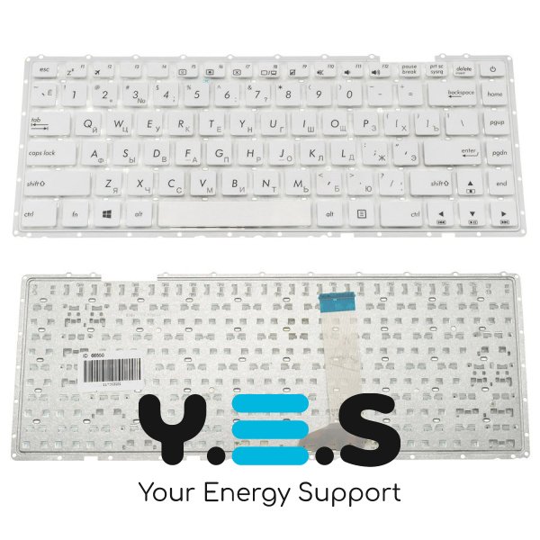 Клавіатура для ноутбука ASUS X442 — біла, російська розкладка, без рамки