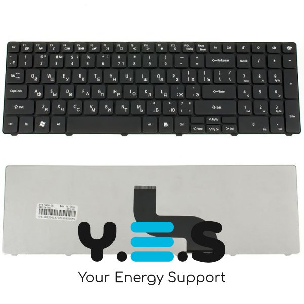 Клавіатура ACER (Packard Bell: LM81, LM85, TK81, TK85, TM05, TM85, TM93 / Gateway: NEW90) — чорна, російська розкладка