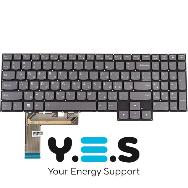 Оригінальна клавіатура для ноутбука Lenovo Legion 7-16ACHG6 — чорна, російська розкладка, без рамки, з підсвічуванням клавіш RGB PerKey