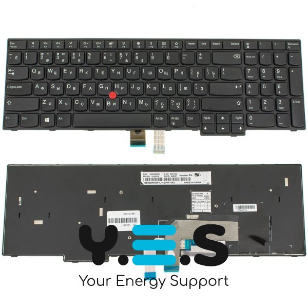 Оригінальна клавіатура для ноутбука Lenovo ThinkPad E570, E575 — чорна, російська розкладка