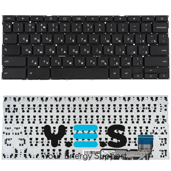 Клавіатура для ноутбука ASUS C223 series — чорна, російська розкладка, без фрейма