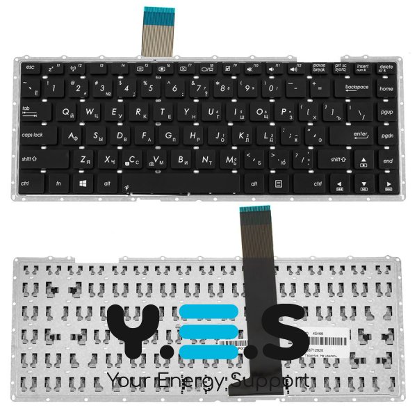 Клавіатура для ноутбука ASUS X401, X450 — чорна, російська розкладка, без кадру