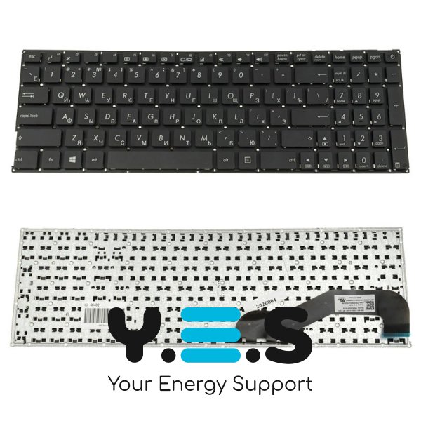Клавіатура для ноутбука ASUS X540 — чорна, російська розкладка, без рамки (ОРИГІНАЛ)