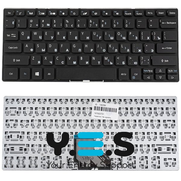Клавіатура ACER Spin SP111-32 — чорна, російська розкладка, без рамки
