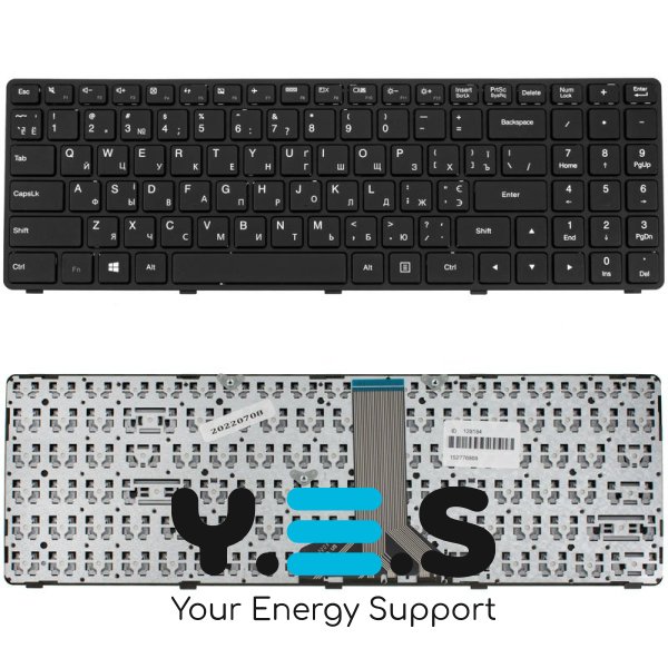 Клавіатура для ноутбука Lenovo IdeaPad 100-15IBD — чорна, українська розкладка