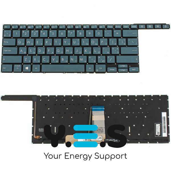 Клавіатура для ноутбука ASUS UX581 — чорна, українська розкладка, без кадру, з підсвічуванням клавіш