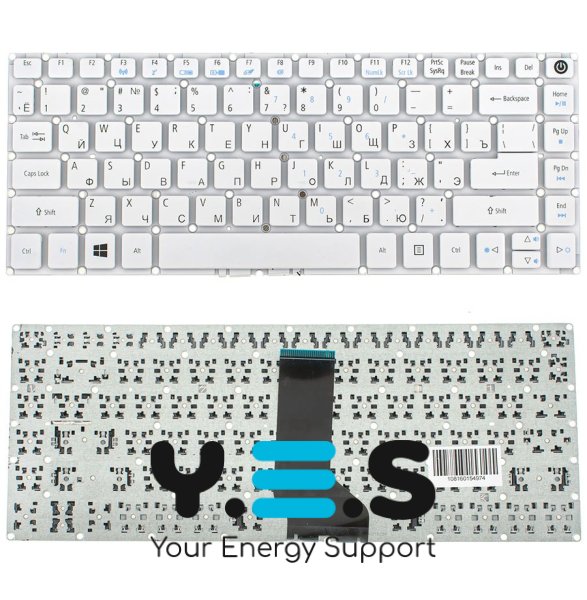 Клавиатура для ноутбука ACER (AS: E5-422, E5-473) rus, white, без фрейма