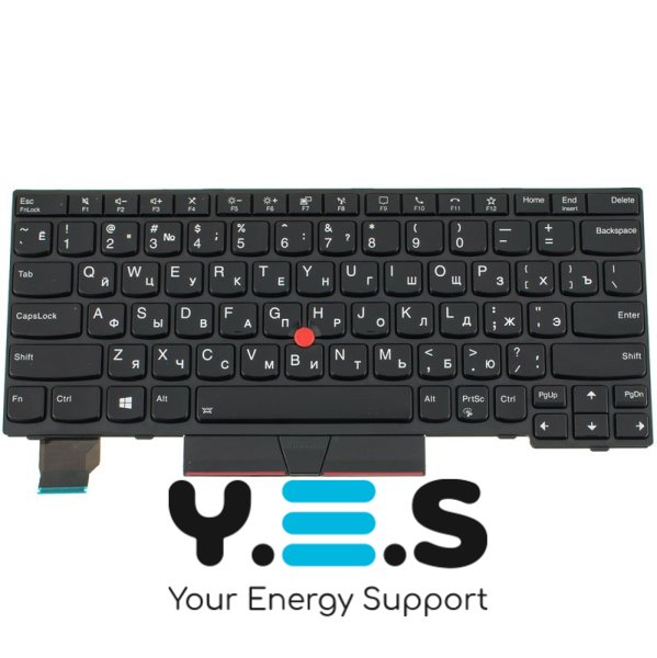Клавіатура для ноутбука Lenovo ThinkPad X13 — чорна, російська розкладка, з підсвічуванням клавіш