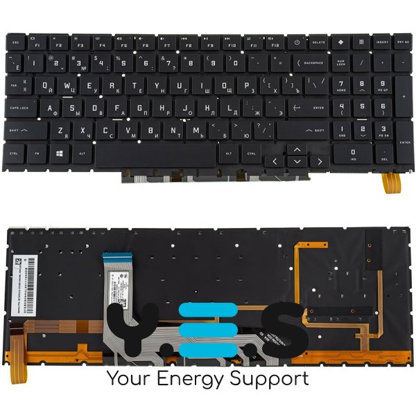 Клавіатура для ноутбука HP Omen 15-EK, 16-B series rus, black, без фрейма, підсвітка клавіш RGB 4 (оригінал)