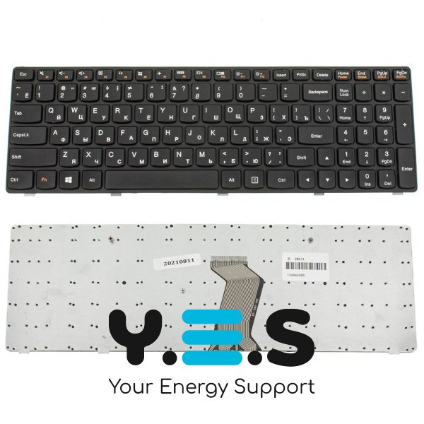 Клавіатура для ноутбука Lenovo G500, G505, G510, G700, G710 — чорна, російська розкладка