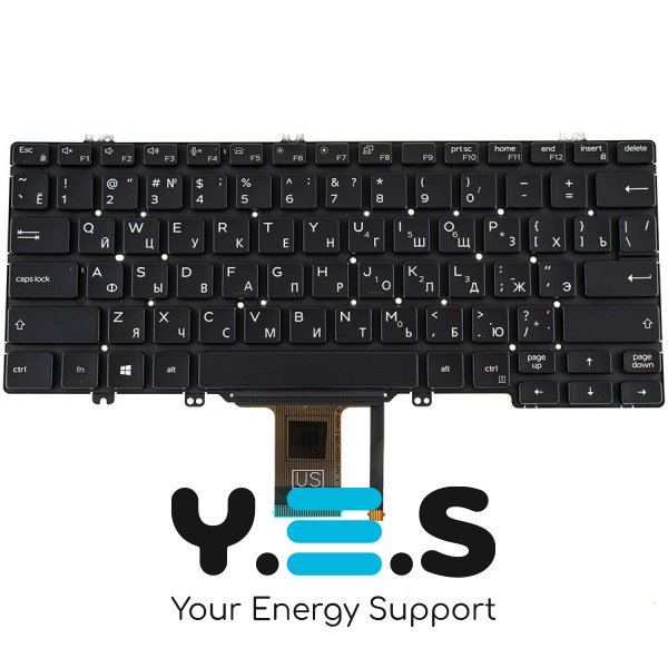 Клавіатура для ноутбука DELL (Latitude: 3200, 3300, 5200) — чорна, російська розкладка, без рамки, оригінал