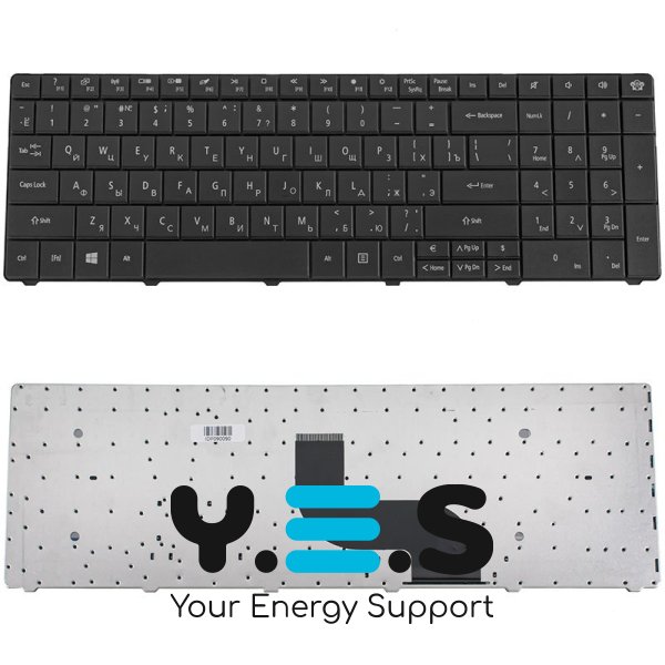 Клавіатура ACER Packard Bell LE69, TE11, TE69 — чорна, російська розкладка, без рамки