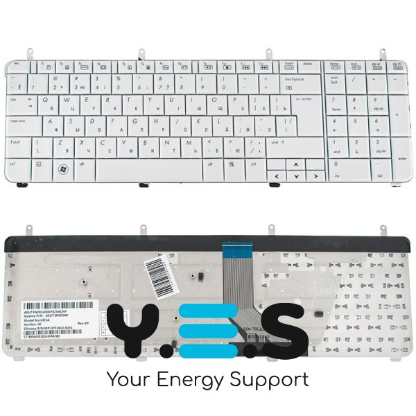 Клавіатура для ноутбука HP Pavilion dv7-2000, dv7t-2000, dv7-3000, dv7t-3000, біла