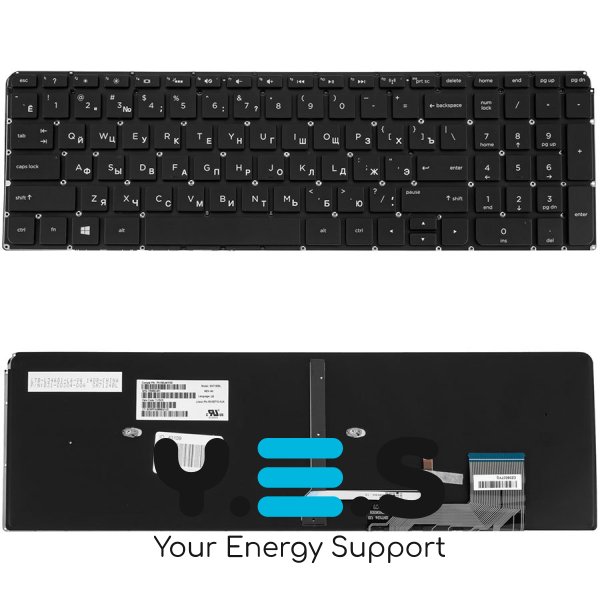 Клавиатура для ноутбука HP (Envy Touchsmart: M6-K series) rus, black, подсветка клавиш