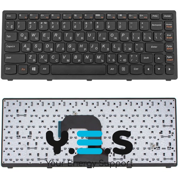 Клавіатура для ноутбука Lenovo S300, S400, S405 — чорна, російська розкладка