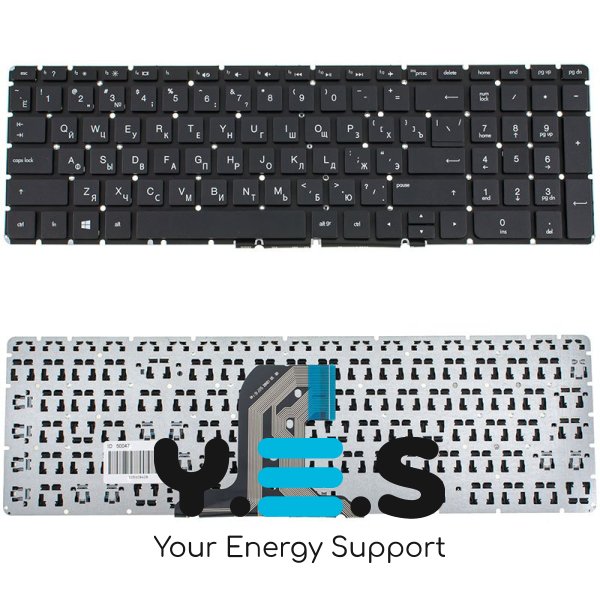 Клавіатура для ноутбука HP (250 G4, 255 G4 series) — чорна, російська розкладка