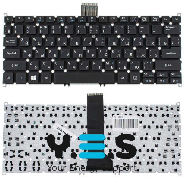 Клавіатура ACER ES1-311, ES1-331 — чорна, російська розкладка, без рамки