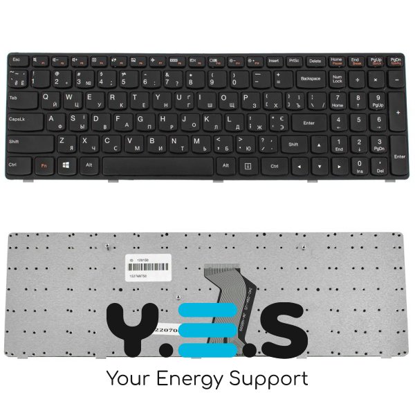 Клавіатура для ноутбука Lenovo G500, G505, G510, G700, G710 — чорна, українська розкладка