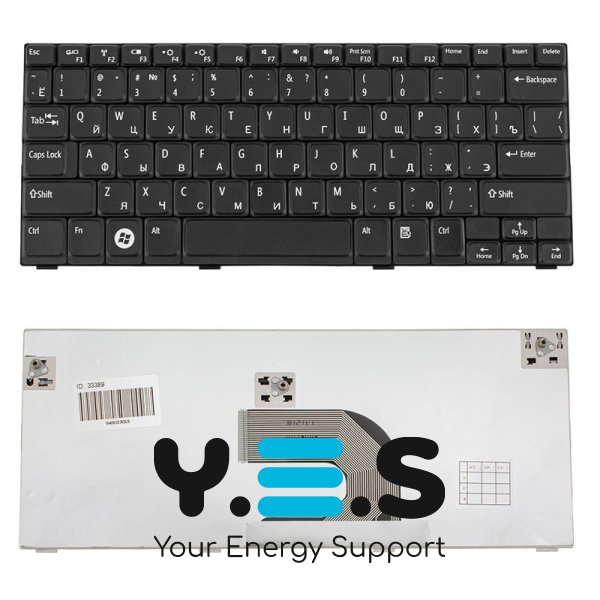 Клавіатура для ноутбука DELL (Inspiron Mini 1012, 1018) — чорна, російська розкладка