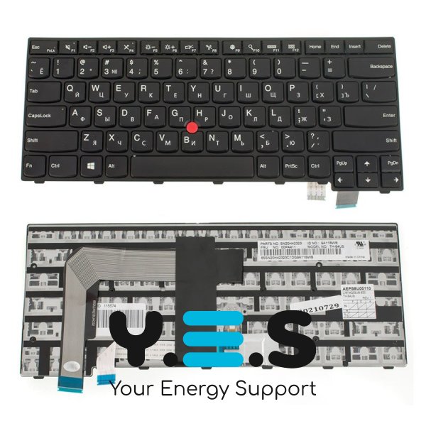 Клавіатура для ноутбука Lenovo ThinkPad T460s, T470s — чорна, російська розкладка (оригінал)