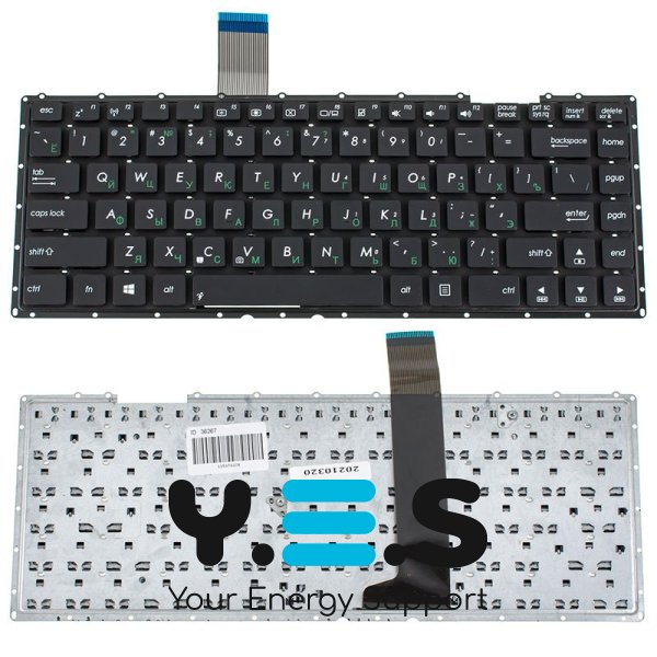 Клавіатура для ноутбука ASUS X401, X450 — чорна, російська розкладка, без кадру, з кріпленнями