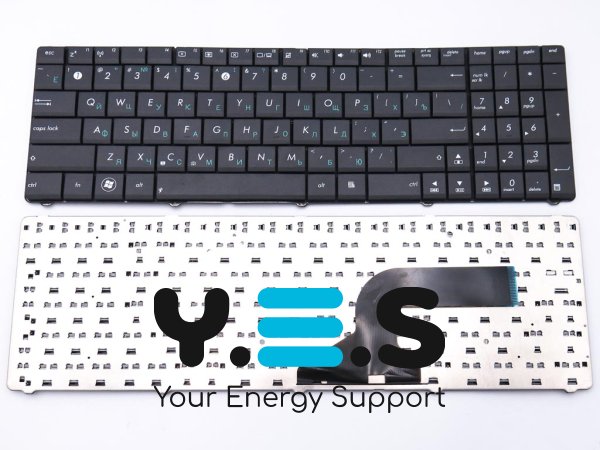 Клавіатура для ноутбуків ASUS N53, X53, K53, G51, A72, G73, X75, F50, X61 та інших — чорна, оригінальна (RU)