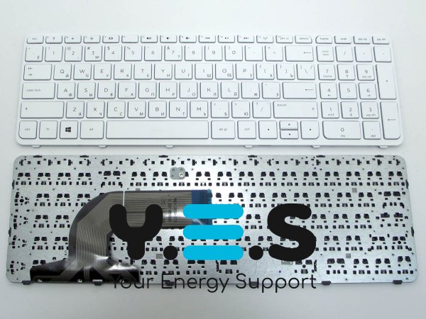 Клавіатура для ноутбука HP Pavilion 15-E, 15E, 15-N, 15N, 15-G, 15G, 15-R, 15R, 250 G3, 255 G3, 256 G3 (RU White з рамкою)