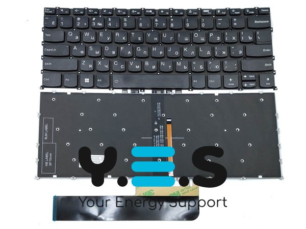Клавіатура для Lenovo Yoga Slim 7-14ARE05, 7-14IIL05, 7-14ITL05 (RU Black з підсвіткою)