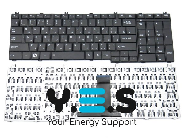 Клавіатура для ноутбука Toshiba Satellite C650, C655, C660, C660D, C665, C665D, C670, L650, L655, L670, L750, L755, L770, чорна, матова, RU розкладка