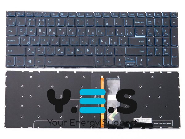 Клавіатура для ноутбука Lenovo IdeaPad L340-15, L340-15API, L340-15IWL, L340-17, L340-17API, L340-17IWL, L340-17IRH (RU Black + Blue підсвітка) OEM