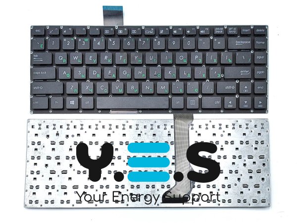Клавіатура для ASUS VivoBook E402, E402M, E402MA, E402SA, E402S, E402N, L402S, L402SA, R417, R417S, R417SA — чорна, без рамки, оригінальна (RU)