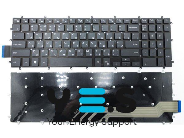 Клавіатура для ноутбуків DELL G3, G5, G7, Vostro 3580 — чорна, російська розкладка, OEM