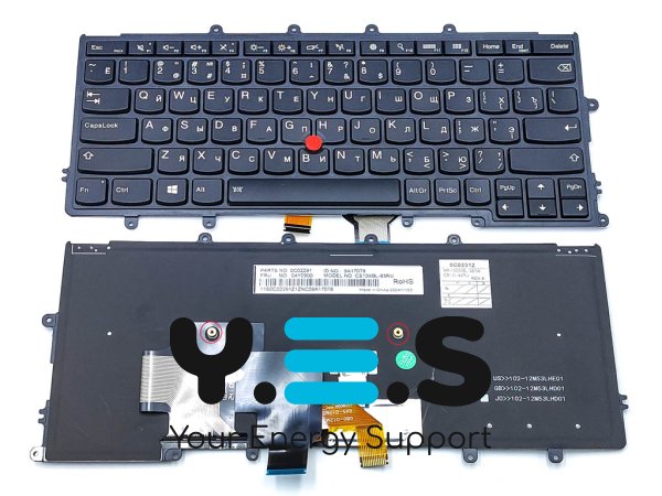 Клавіатура для LENOVO ThinkPad X240, X240S, X230S, X250S, X270, X260S (RU Black з підсвіткою)